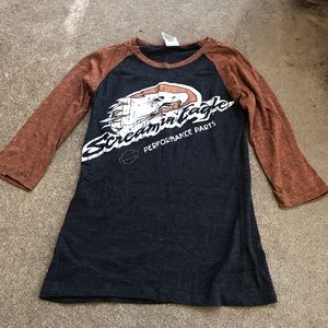 Harley Davidson screaming eagle raglan tee shirt biker babe